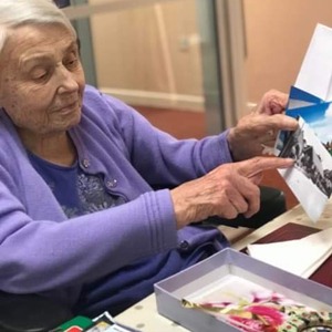 Resident Showing her memory box