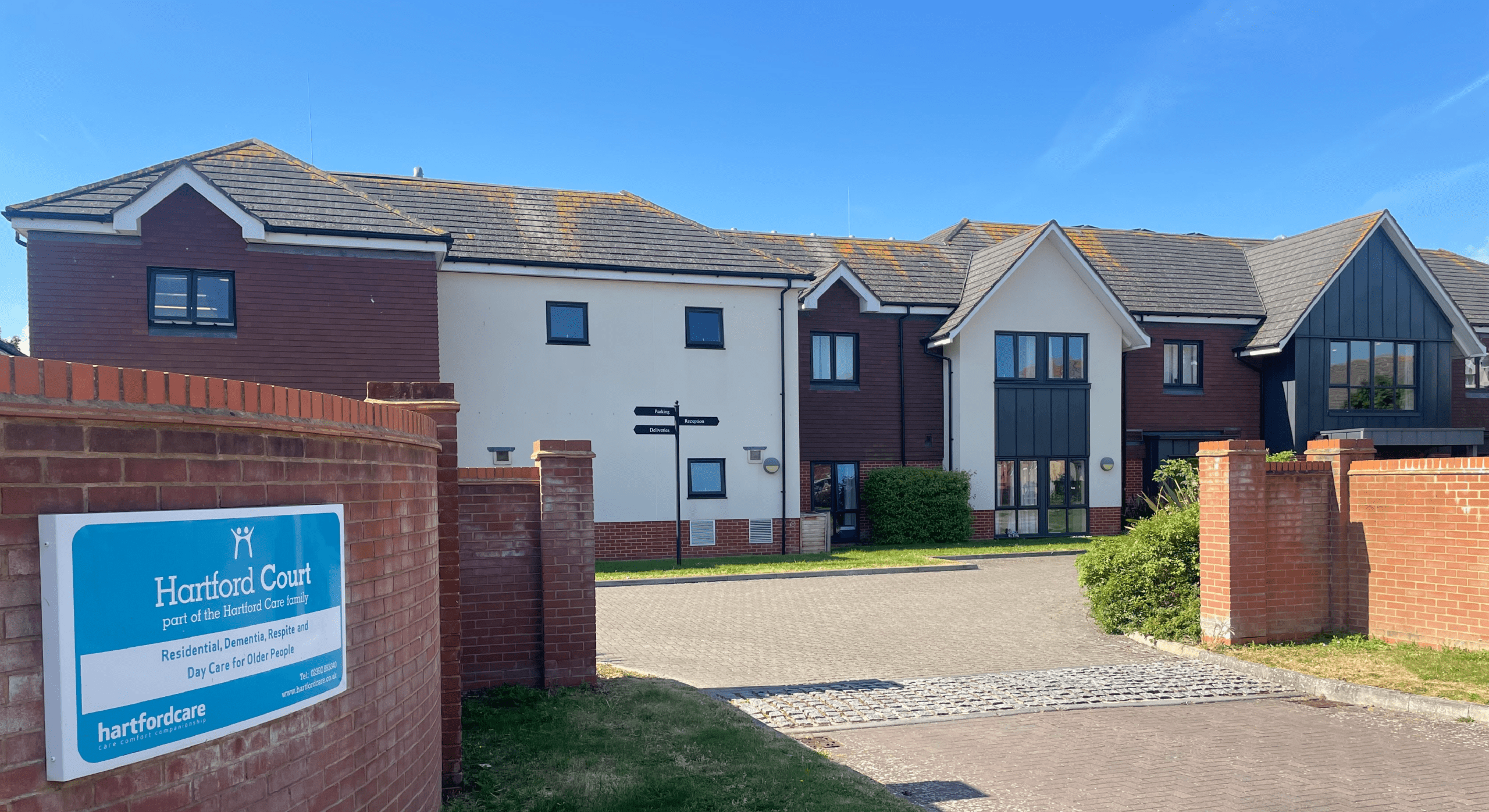 Car park entrance to Hartford Court care home in Portsmouth