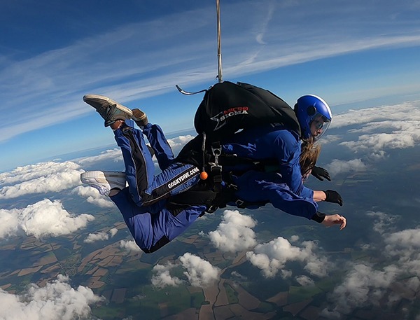 Daring duo successfully tackle skydive in aid of Age UK