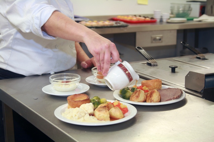 The chef preparing food at a Care Home
