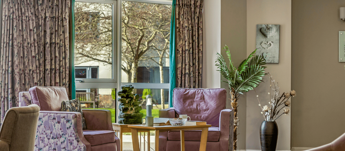 Quiet seating area at Hawkinge House Care Home