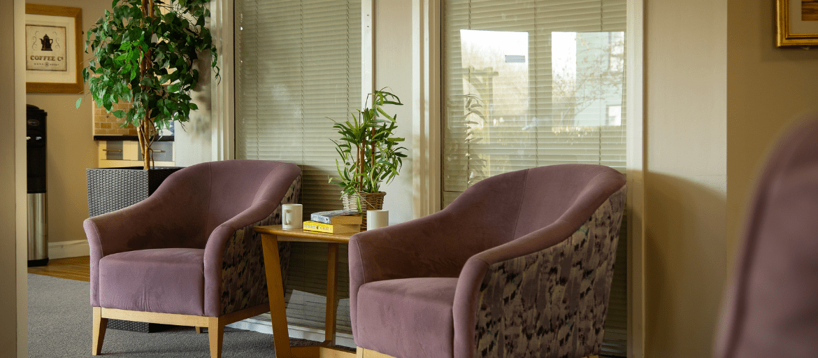 Quiet seating area at Hawkinge House Care Home