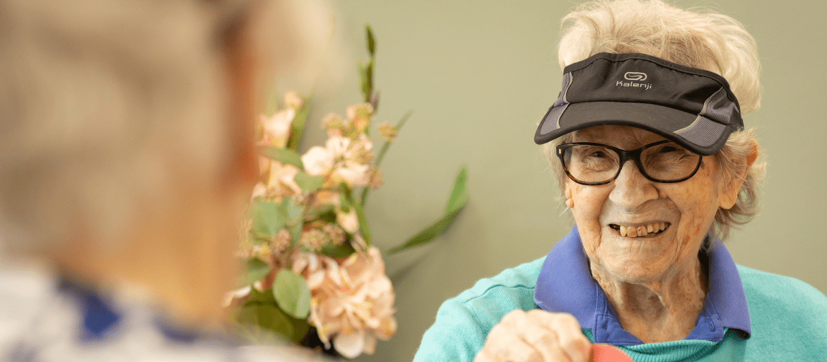 Residents playing games at Hawkinge House Care Home