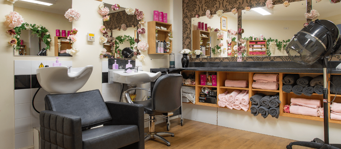 Beautiful hair salon at Woodchurch House Care Home in Woodchurch, Ashford