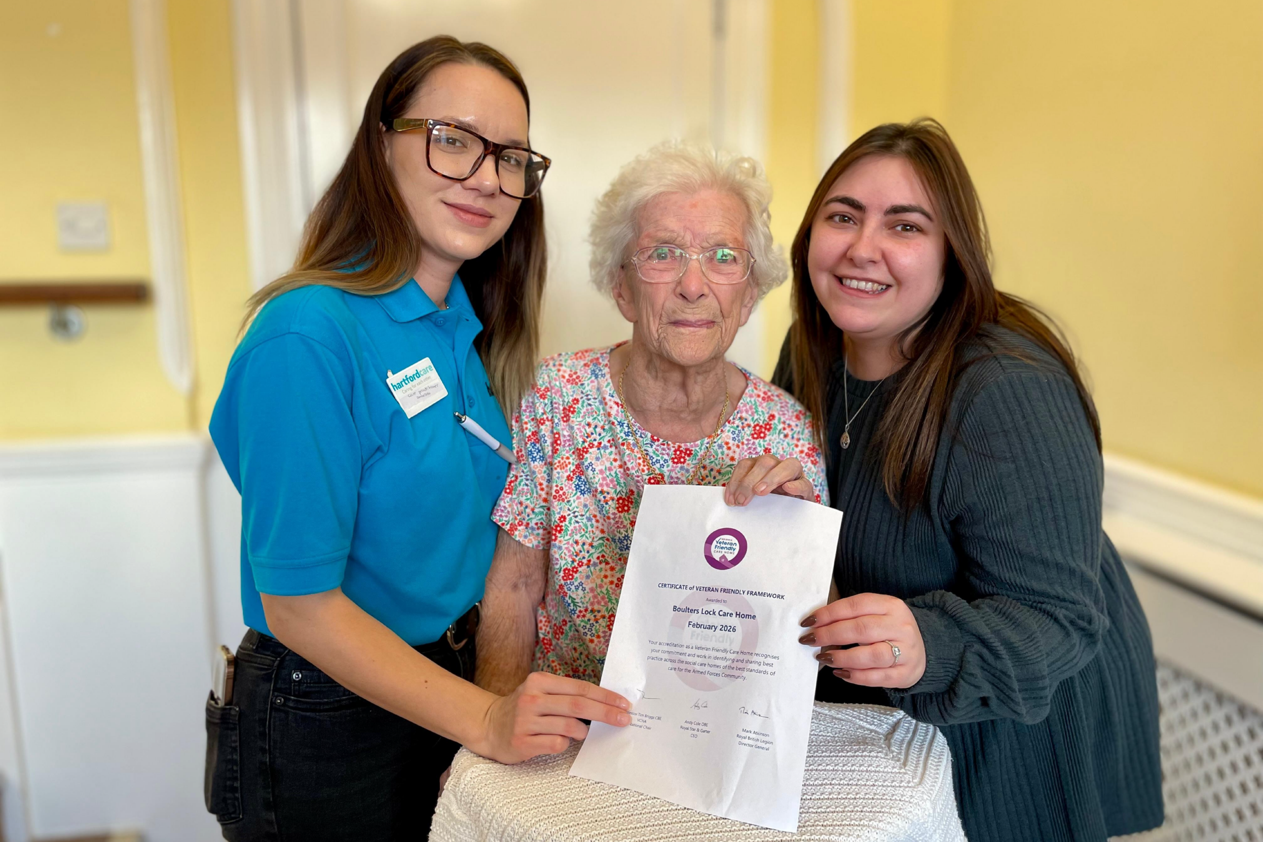 Boulter Lock care home in Maidenhead achieves Veteran Friendly Framework status picture